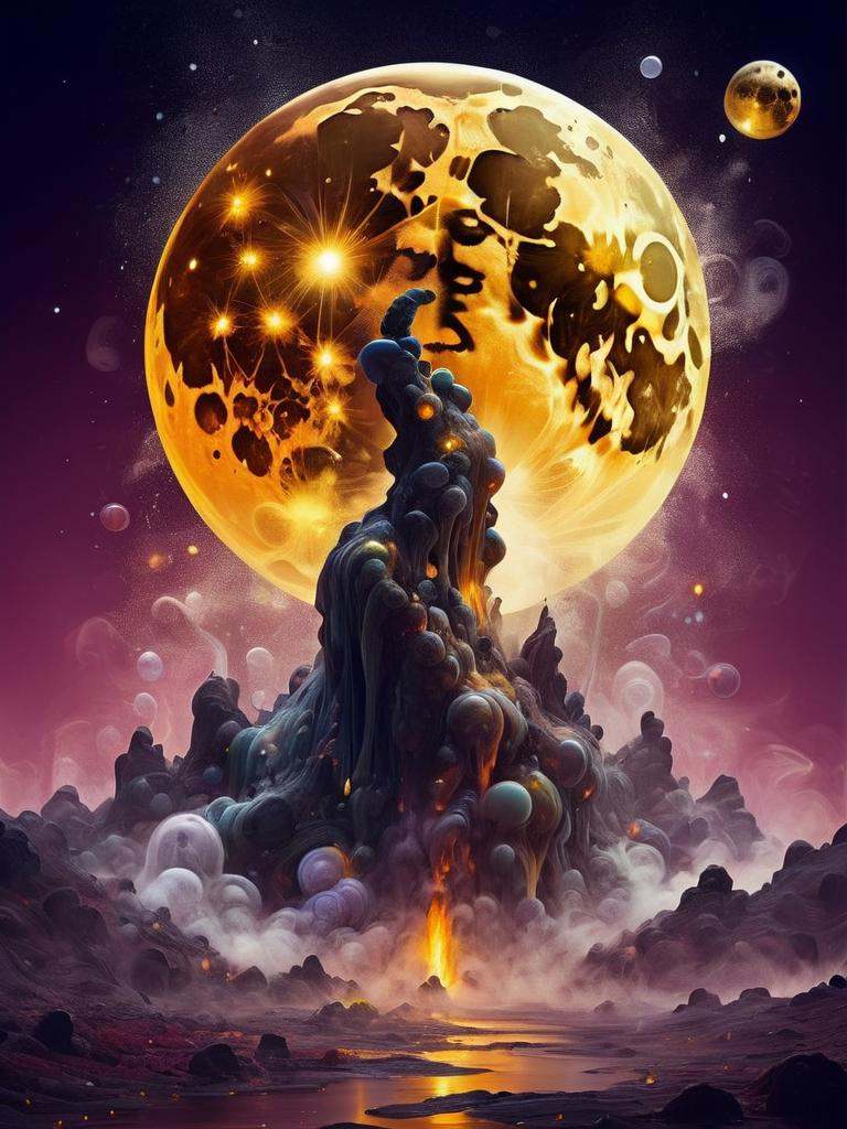 golden moon,  full moon,  sky on Tensor.Art