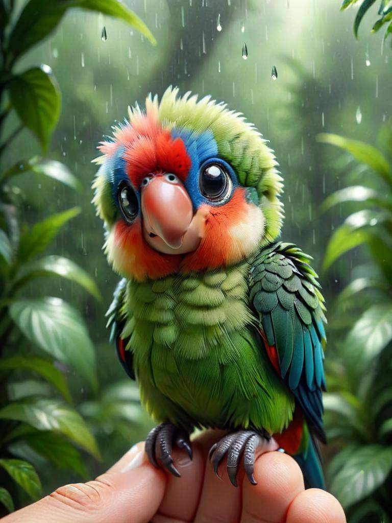 zhibi,  chibi,  parrot on Tensor.Art