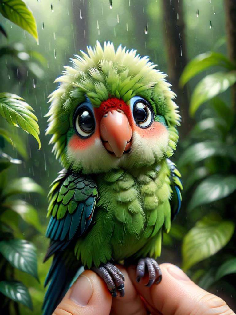 zhibi,  chibi,  parrot on Tensor.Art