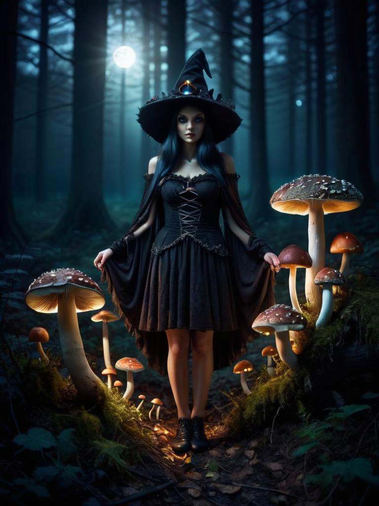 fairy tale,  dark witch,  dark forrest on Tensor.Art