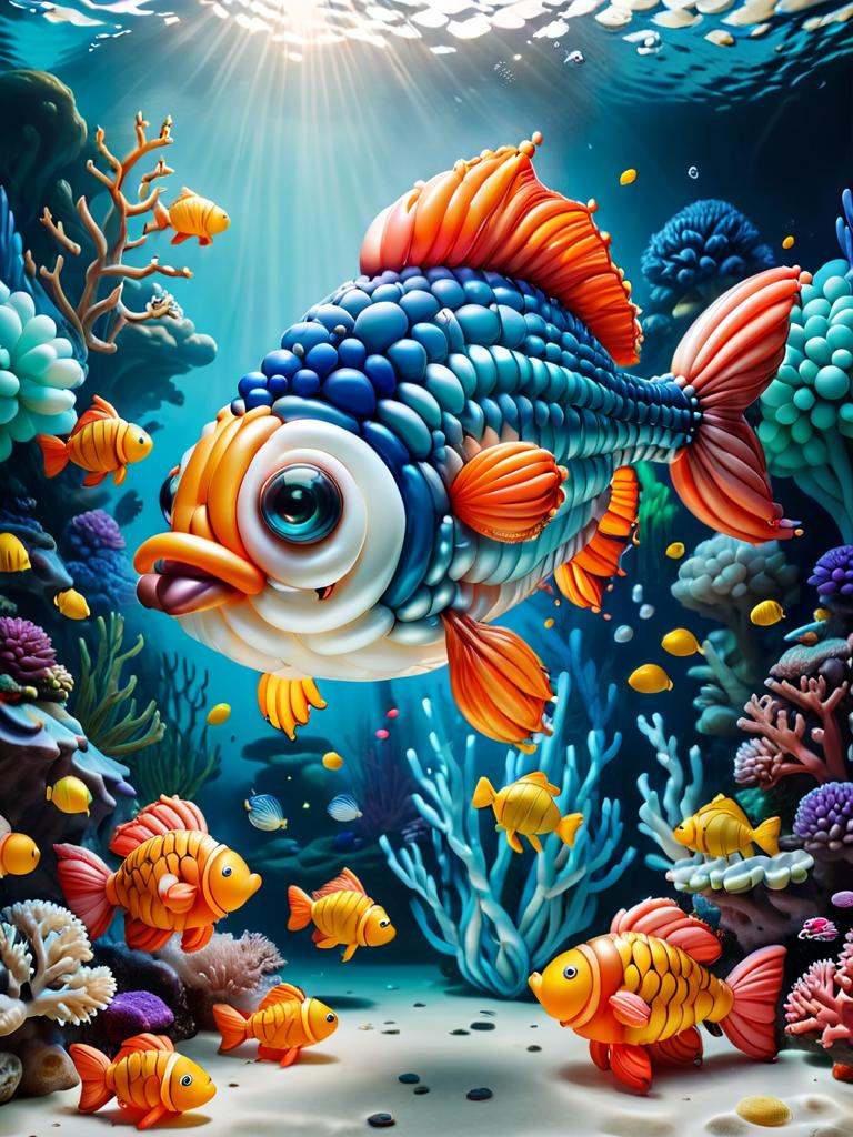 baloonz,  fish made out of baloons,  fish on Tensor.Art
