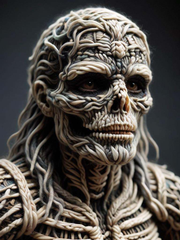 by Simon Bisley ,  Wayne Barlowe H.R. Giger ZdzisÅaw BeksiÅski an ultra-detailed mummy warped in intricate bandages,  wi...