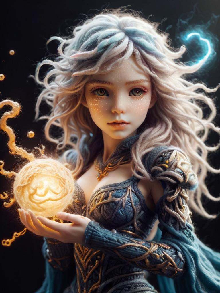 (by Yoshitaka Amano),  1girl,  casting magic on Tensor.Art