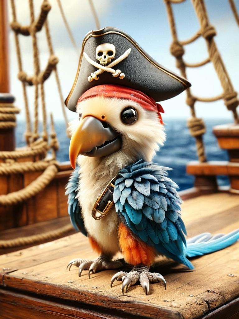 fur pirates,  parrot on Tensor.Art