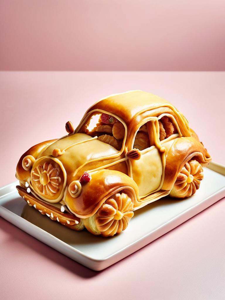 car made out of pastry,  food magazine shot,  pastry on Tensor.Art