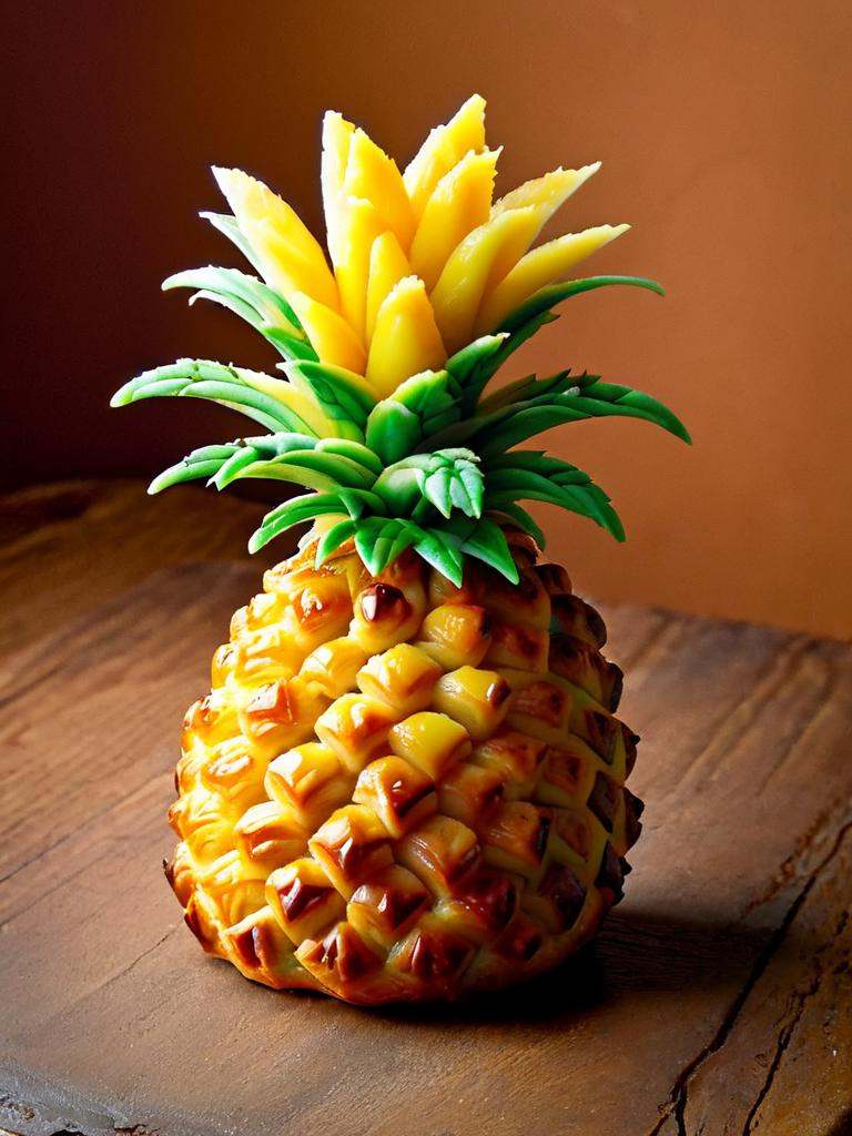 pineapple,  made out of pastry on Tensor.Art