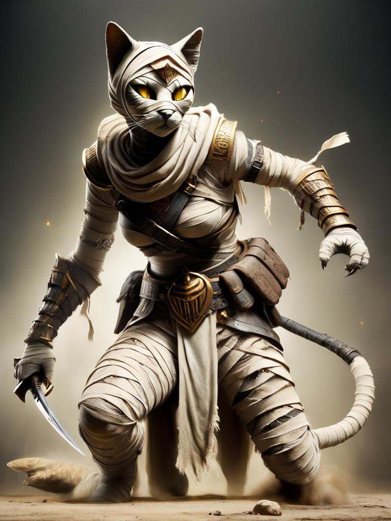 bastet,  a cat,  a female warrior on Tensor.Art