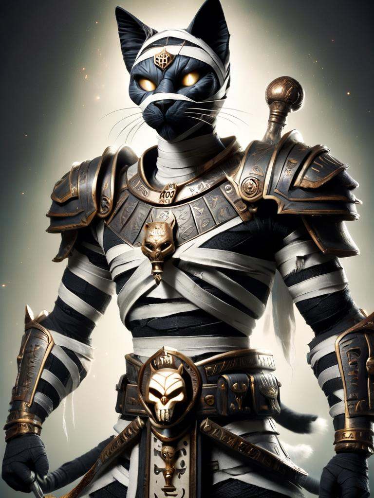 bastet,  cat,  a male warrior bastet on Tensor.Art