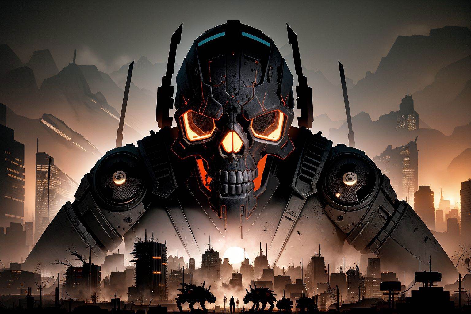 dead robots epoxy_skull masks,  (masterpiece),  (best quality) on Tensor.Art