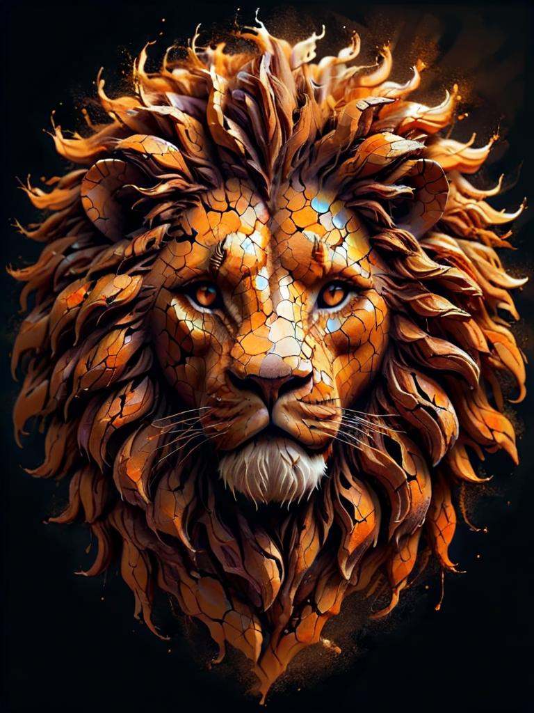 drath,  thin,  fine fractal glossy vivid colored ink sketch shiny contours outlines of a perfect physique lion silhouette...
