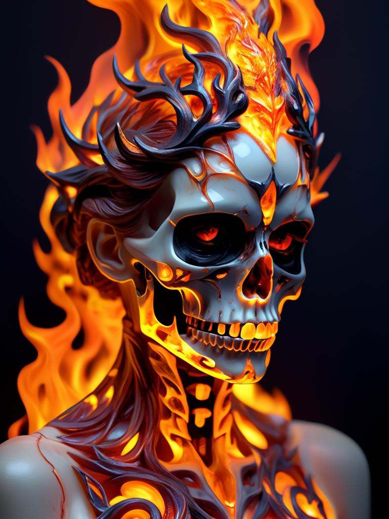 female in a mythical fire,  masterpiece,  perfect face on Tensor.Art