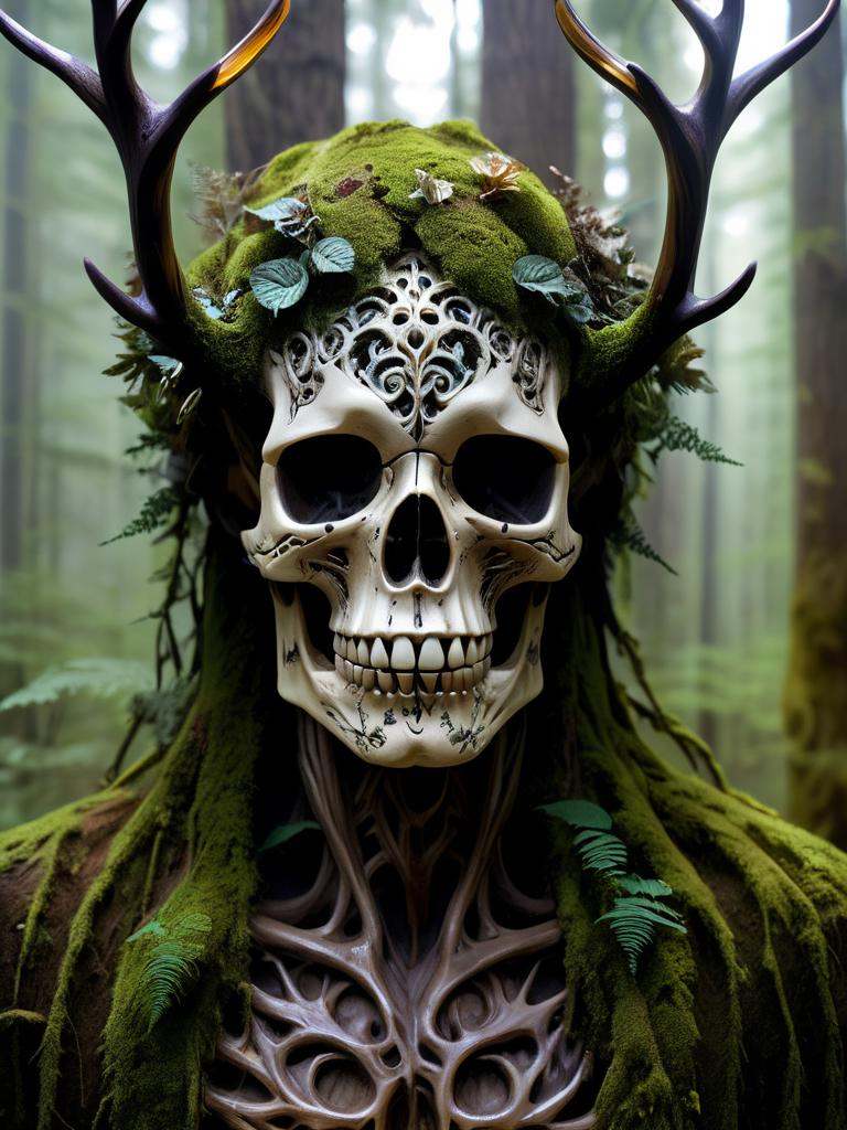man in a mythical forest,  masterpiece,  perfect face on Tensor.Art