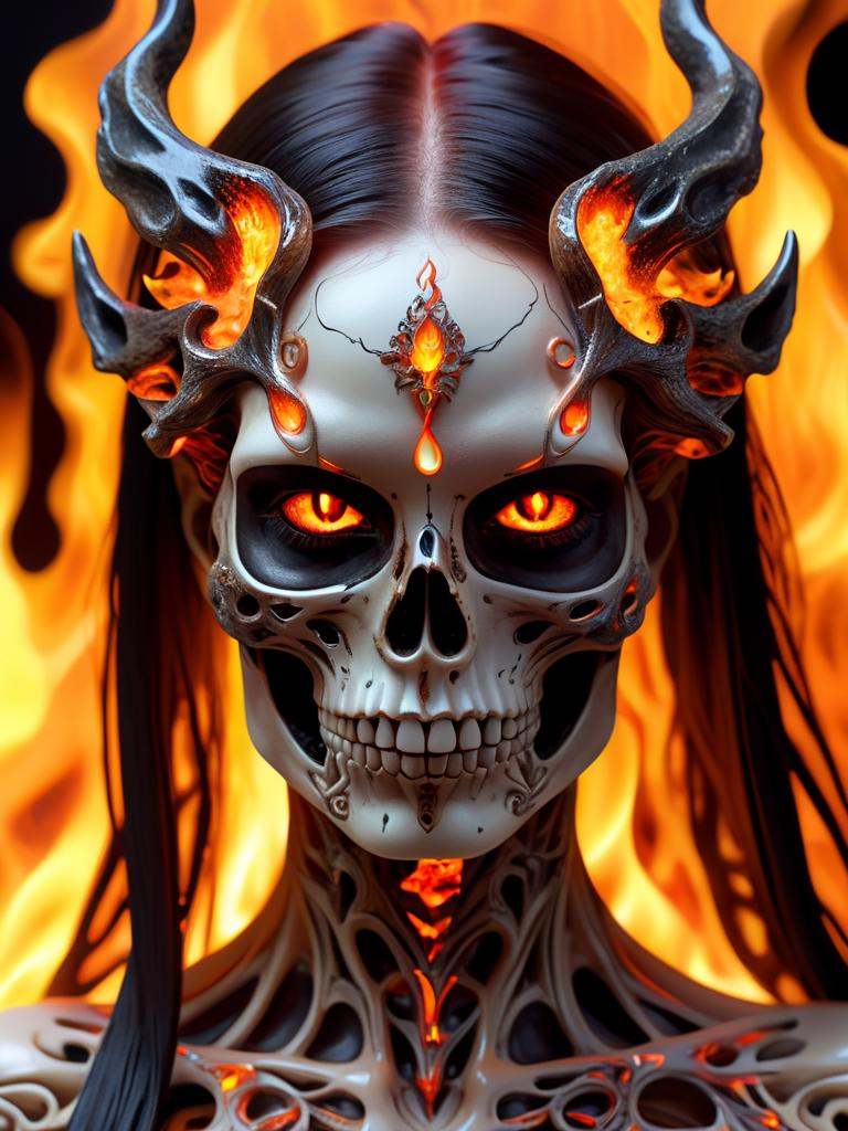 female in a mythical fire,  masterpiece,  perfect face on Tensor.Art
