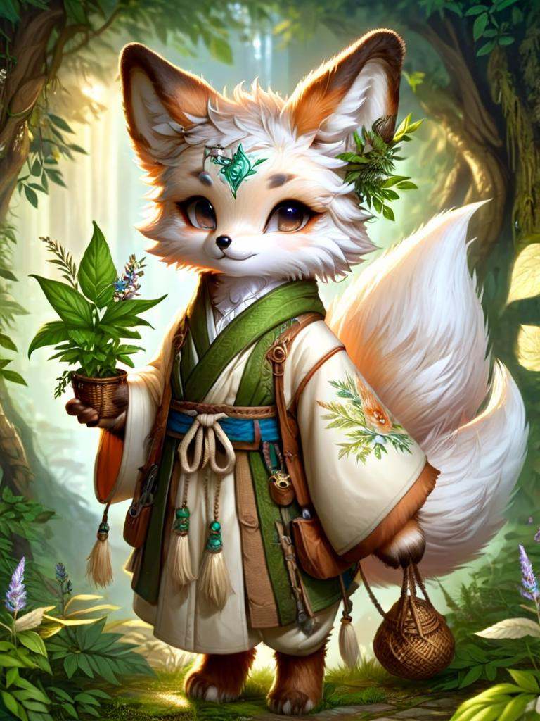 kitsune,  herbalist,  herbalist outfit on Tensor.Art