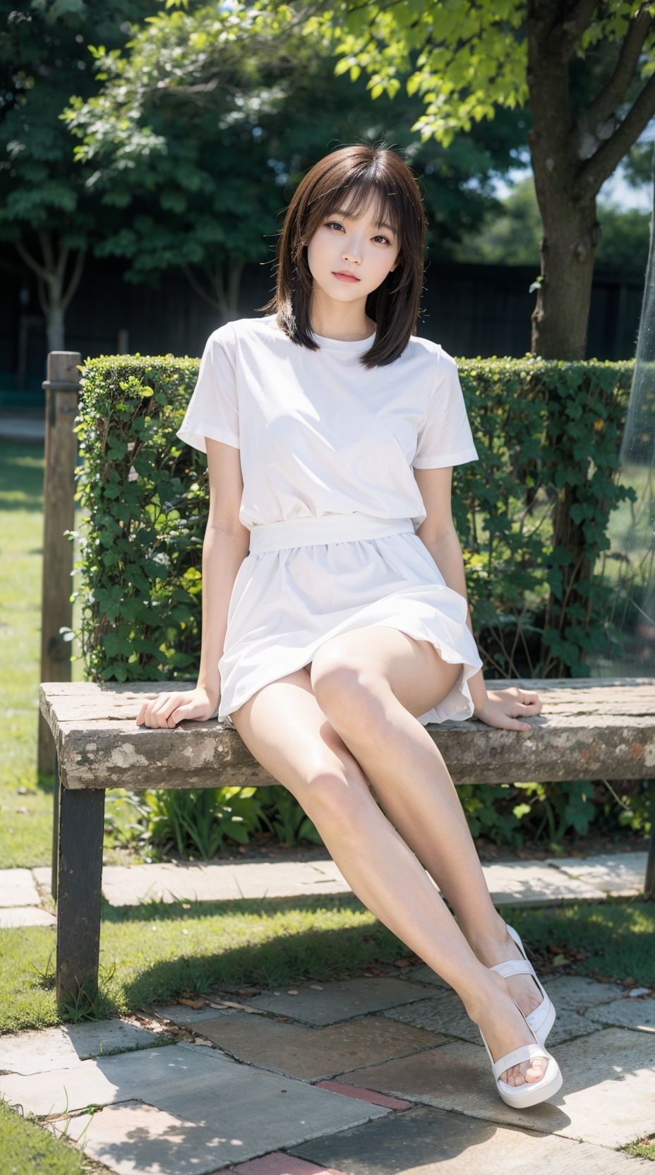 Best quality,masterpiece,ultra high res,raw photo,depth of Field,realistic,aki,1girl,aki's face,sitting,biack footwear ,white legwear,full body,good face,2arms,2hands,2legs,arm,hand,leg,2feet,feet,foot,soles,toes,good anatomy,good proportions,crotch,shapely body,perfect legs,beautiful legs,