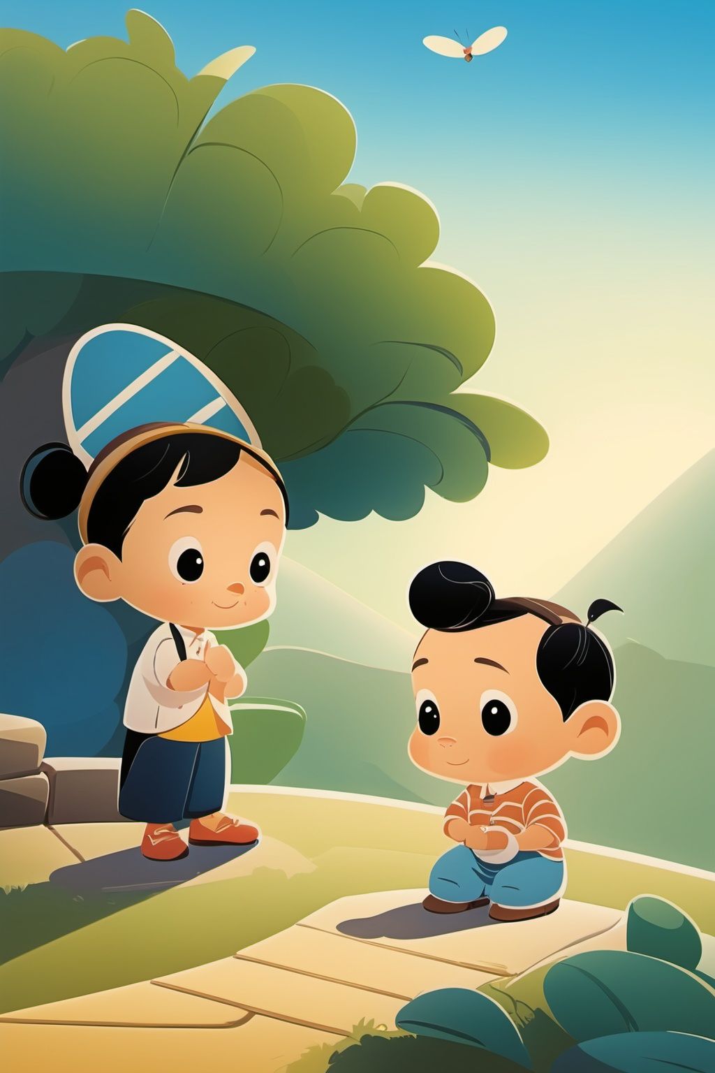  毛毛酱,彩色背景,风景,Disney's little man 001tuyafengge KIDS ILLUSTRATION
