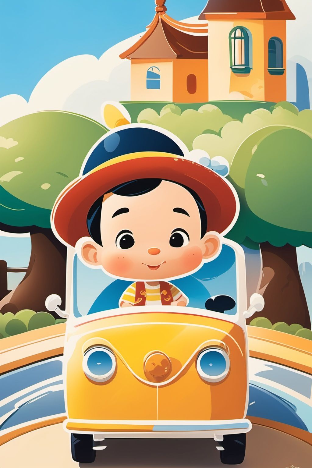  毛毛酱,彩色背景,风景,Disney's little man 001tuyafengge KIDS ILLUSTRATION
