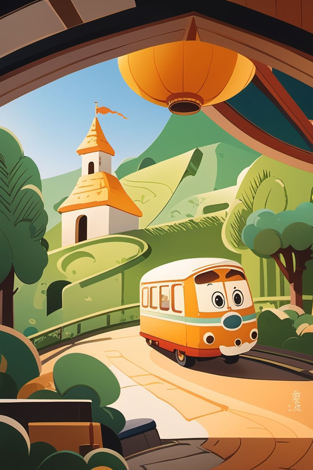  毛毛酱,彩色背景,风景,Disney's little man 001tuyafengge KIDS ILLUSTRATION
