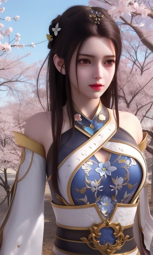 (,1girl, ,best quality, )<lora:334-DA-仙武传-上官婉儿:0.7>,, ,masterpiece, ((upper body, )),, realistic,science fiction,mole, ultra realistic 8k cg, ,tamari \(flawless\),    ,cherry blossoms,      (()), (),