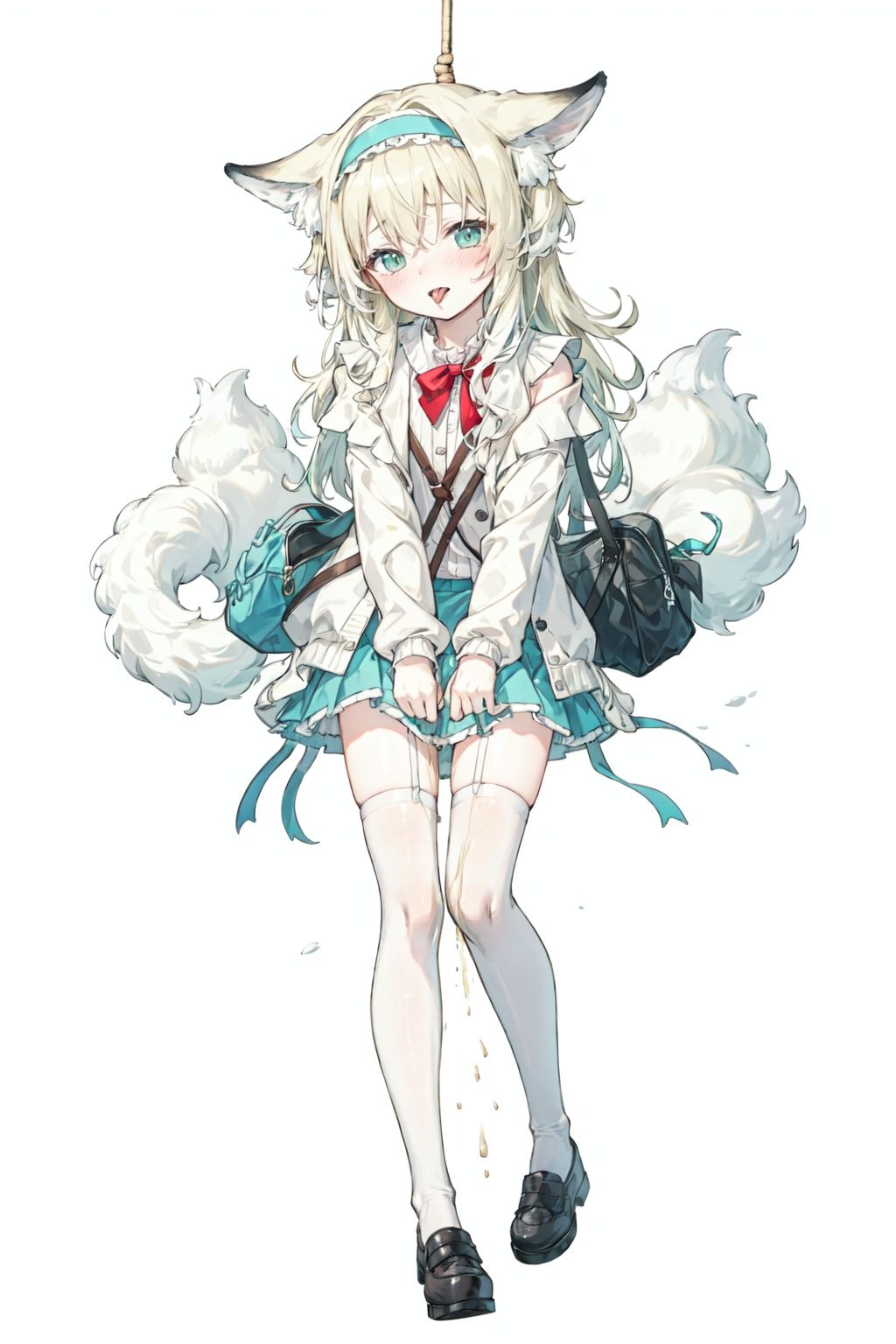  masterpiece, 1girl,thigh socks,(full body:1.1), colorful,arknights, ,child,peeing, empty eyes, rolling eyes, tongue out,  hanging, mouthopen,headtilt,blushed,embarrassed,