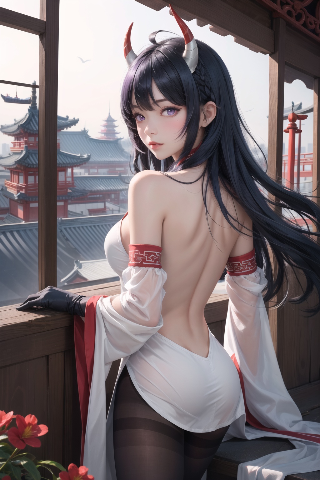 1girl,  ahoge,  architecture on Tensor.Art