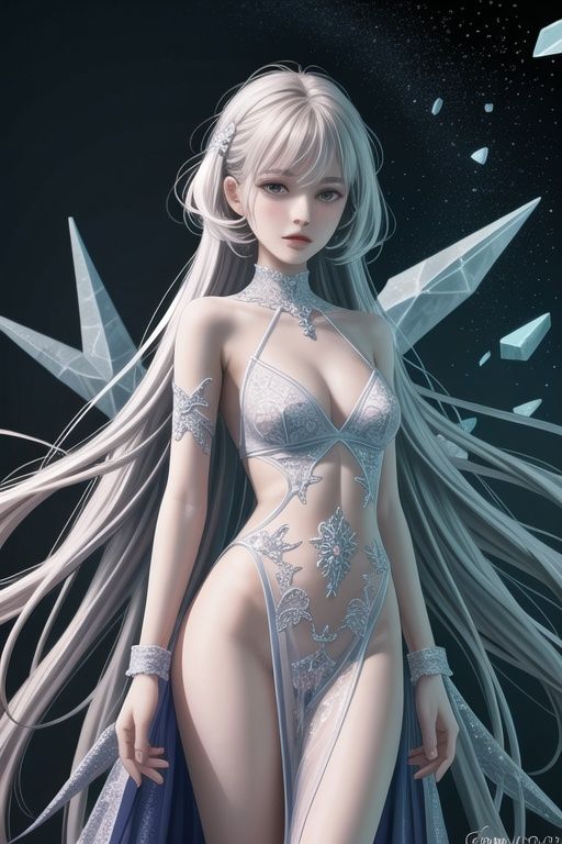 (((crystals texture Hair))),  {{{{{extremely detailed CG}}}}},  {{8k_wallpaper}} on Tensor.Art
