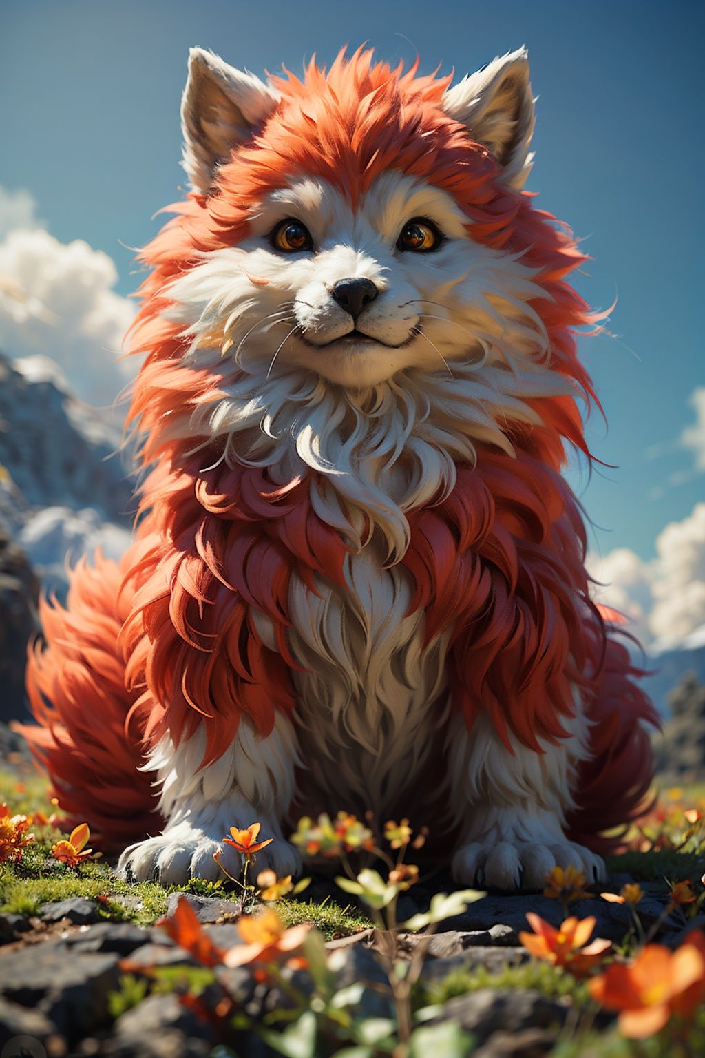 maorong fengge,unity 8k wallpaper,best quality,masterpiece,werewolf,(photorealistic:1.4),cloudy sky,cloud,standing,chanpingtu,sunlight,(looking at viewer:1.2),(ultra detailed:1.3),light rays,luozilan,flower,looking at viewer,<lora:调亮度-2~2 add_brightness:0.6>,full body,scenery,cloud,sky,day,flower,outdoors,<lora:maorongfengge:0.7>,