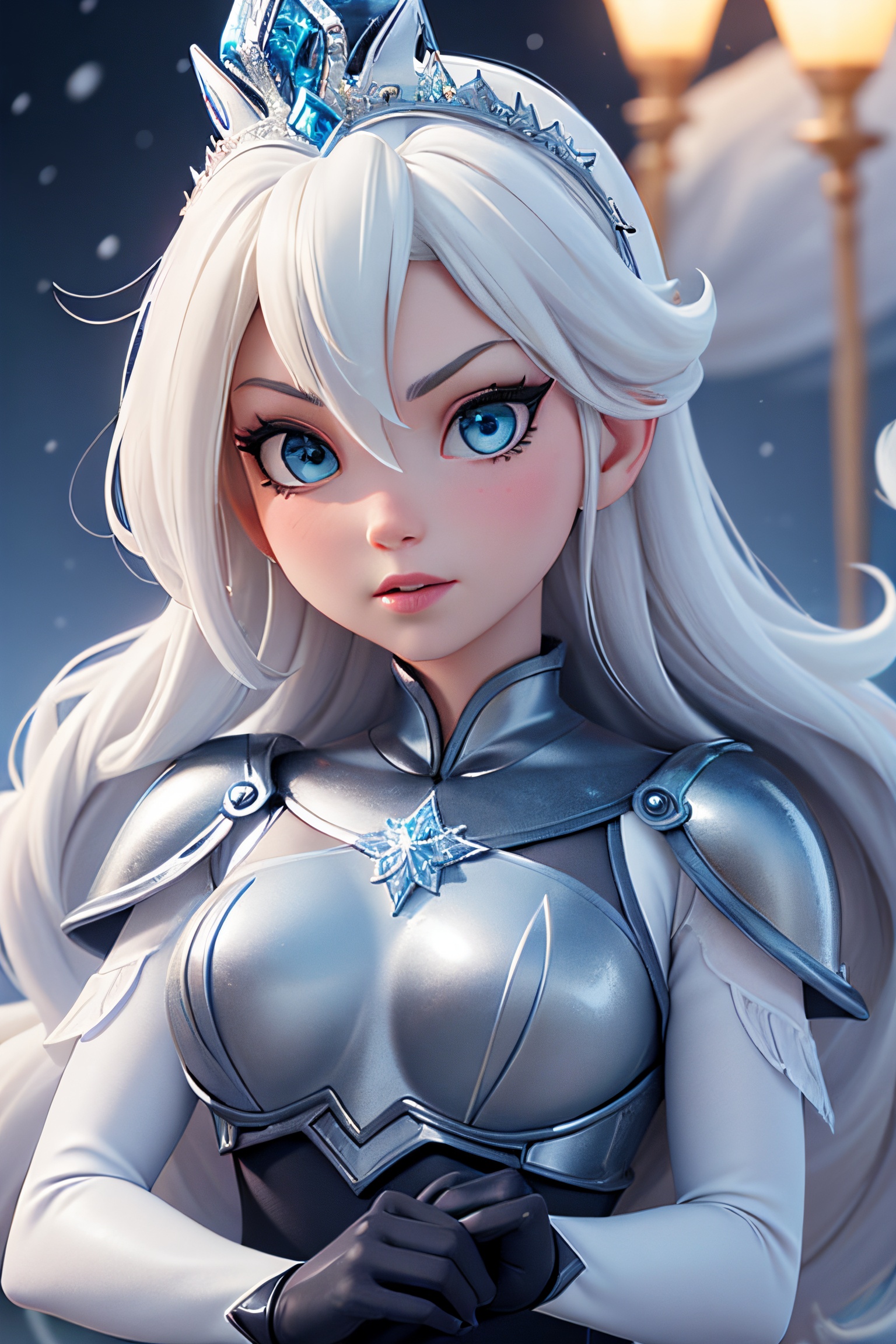 1girl,  Elsa,  latex armour on Tensor.Art