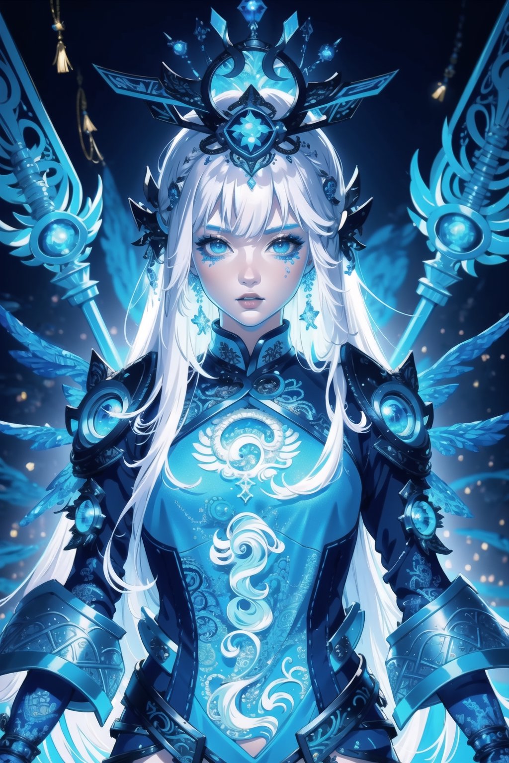 Masterpiece drawing,  sexy 18 year old girl wearing ice clothing,  ice hair on Tensor.Art