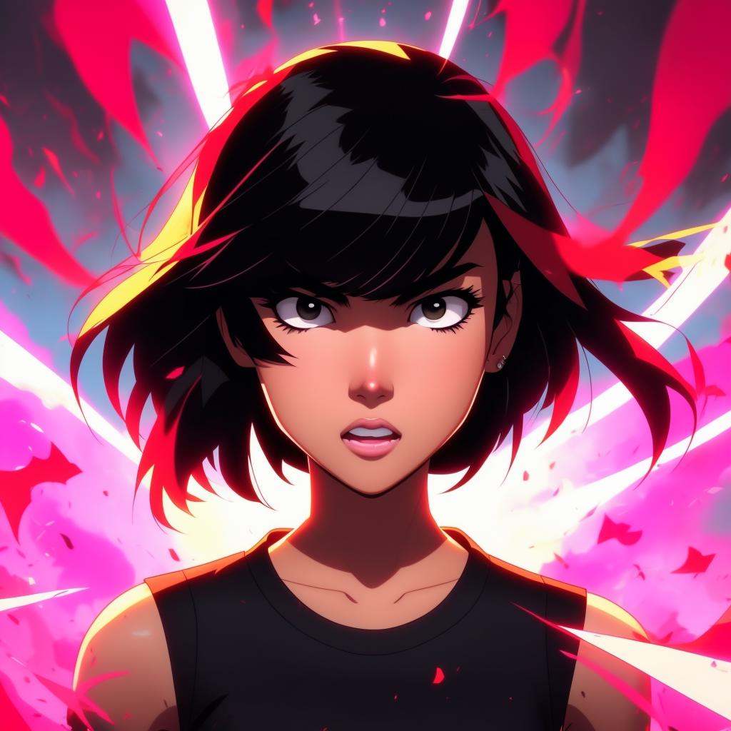 An asian girl, Cartoon,CuteCartoonAF,, <lora:CuteCartoon15Config4WithTEV2:1>