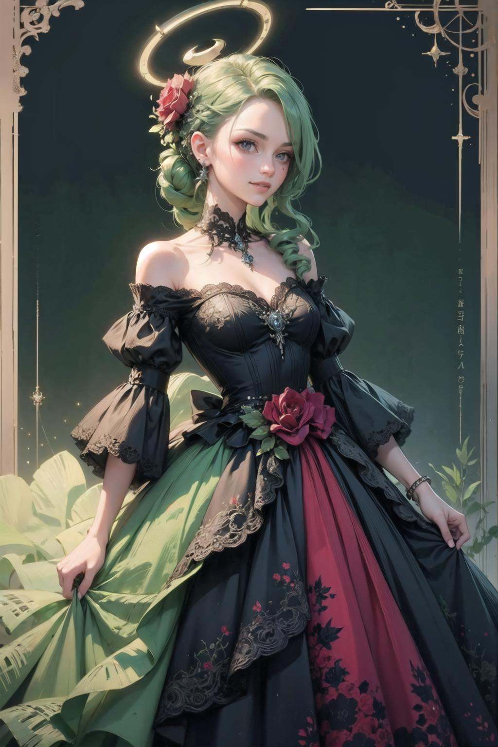 wrenchelegadome,  1girl,  black dress on Tensor.Art
