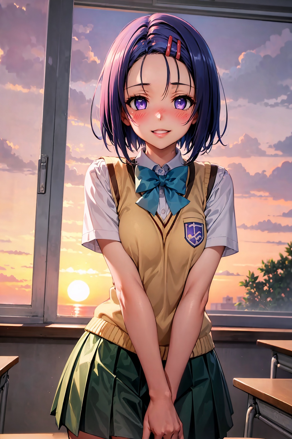 1girl,  sairenji haruna,  hairclip on Tensor.Art