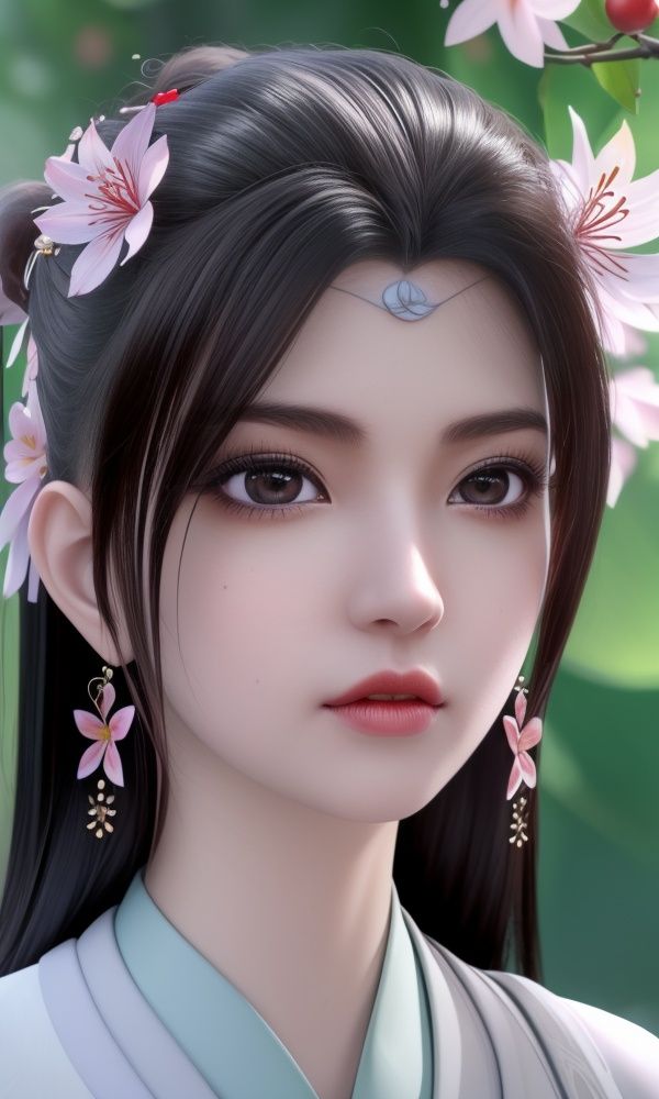 (,1girl, ,best quality, )<lora:336-DA-仙武传-楚萱儿:0.7>,, ,masterpiece, (( , )),, realistic,science fiction,mole, ultra realistic 8k cg, ,tamari \(flawless\),     ,spider lily, lily \(flower\),cherry blossoms,plum blossoms, strawberry blossoms      (()), (),