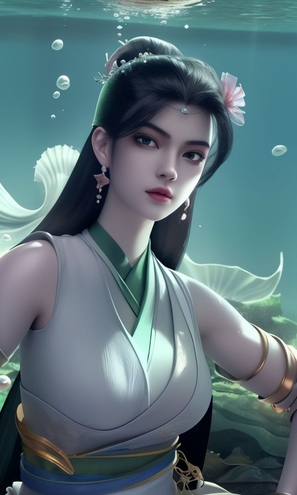 (,1girl, ,best quality, )<lora:336-DA-仙武传-楚萱儿:0.8>,, ,masterpiece,((((1girl, solo,  , solo focus, seaweed,underwater, ))))    (()), (), ,ultra realistic 8k cg, flawless, clean, masterpiece, professional artwork, famous artwork, cinematic lighting, cinematic bloom, perfect face, beautiful face, (( , )),, dreamlike, unreal, science fiction, luxury, jewelry, diamond, gold, pearl, gem, sapphire, ruby, emerald, intricate detail, delicate pattern, charming, alluring, seductive, erotic, enchanting, hair ornament, necklace, earrings, bracelet, armlet,halo,