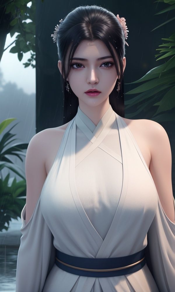 (,1girl, ,best quality, )<lora:336-DA-仙武传-楚萱儿:0.6>,, ,masterpiece, (( , )),, realistic,science fiction,mole, ultra realistic 8k cg, ,tamari \(flawless\),     ,building, bare_shoulders, eyelashes,magic,hydrokinesis,sweat, wet, rain, ,       (()), (),
