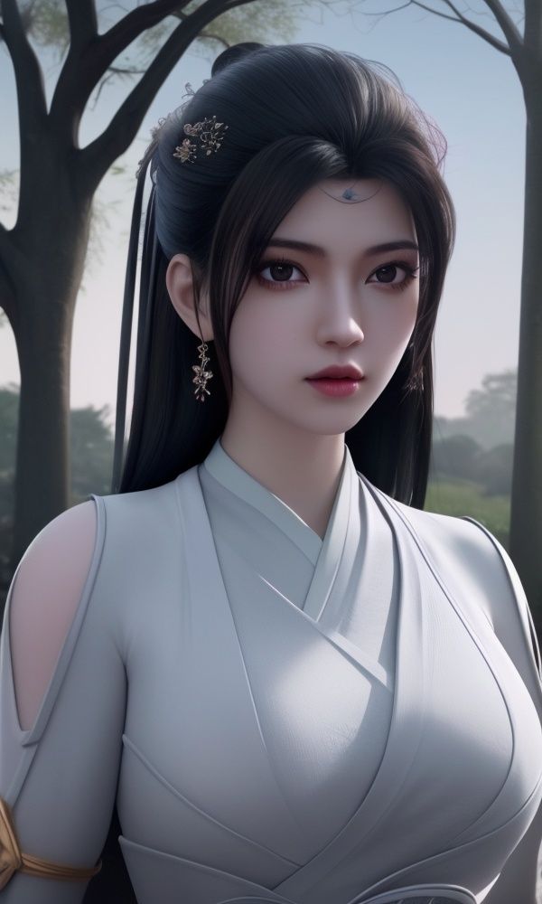 (,1girl, ,best quality, )<lora:336-DA-仙武传-楚萱儿:0.7>,, ,masterpiece, (( , )),, realistic,science fiction,mole, ultra realistic 8k cg, ,tamari \(flawless\),    ,see-through, lace, (((, solo, sun, , bare_tree, )))