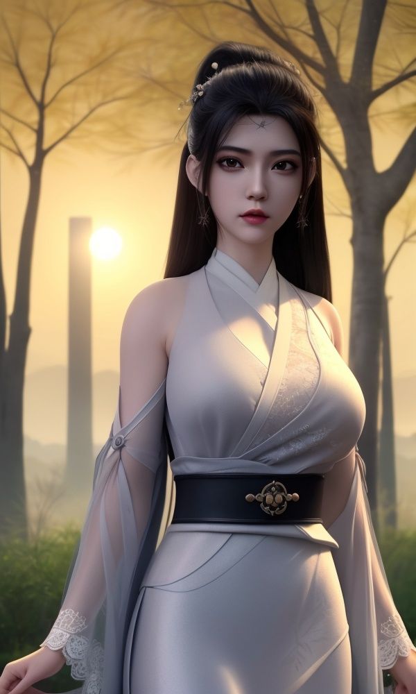 (,1girl, ,best quality, )<lora:336-DA-仙武传-楚萱儿:0.7>,, ,masterpiece, (( , )),, realistic,science fiction,mole, ultra realistic 8k cg, ,tamari \(flawless\),    ,see-through, lace, (((, solo, sun, , bare_tree, )))