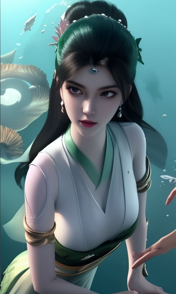 (,1girl, ,best quality, )<lora:336-DA-仙武传-楚萱儿:0.8>,, ,masterpiece,((((1girl, solo,  , solo focus, seaweed,underwater, ))))    (()), (), ,ultra realistic 8k cg, flawless, clean, masterpiece, professional artwork, famous artwork, cinematic lighting, cinematic bloom, perfect face, beautiful face, (( , )),, dreamlike, unreal, science fiction, luxury, jewelry, diamond, gold, pearl, gem, sapphire, ruby, emerald, intricate detail, delicate pattern, charming, alluring, seductive, erotic, enchanting, hair ornament, necklace, earrings, bracelet, armlet,halo,