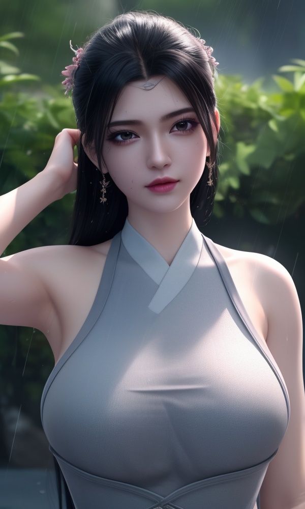 (,1girl, ,best quality, )<lora:336-DA-仙武传-楚萱儿:0.6>,, ,masterpiece, (( , )),, realistic,science fiction,mole, ultra realistic 8k cg, ,tamari \(flawless\),     ,building, bare_shoulders, eyelashes,magic,hydrokinesis,sweat, wet, rain, ,       (()), (),