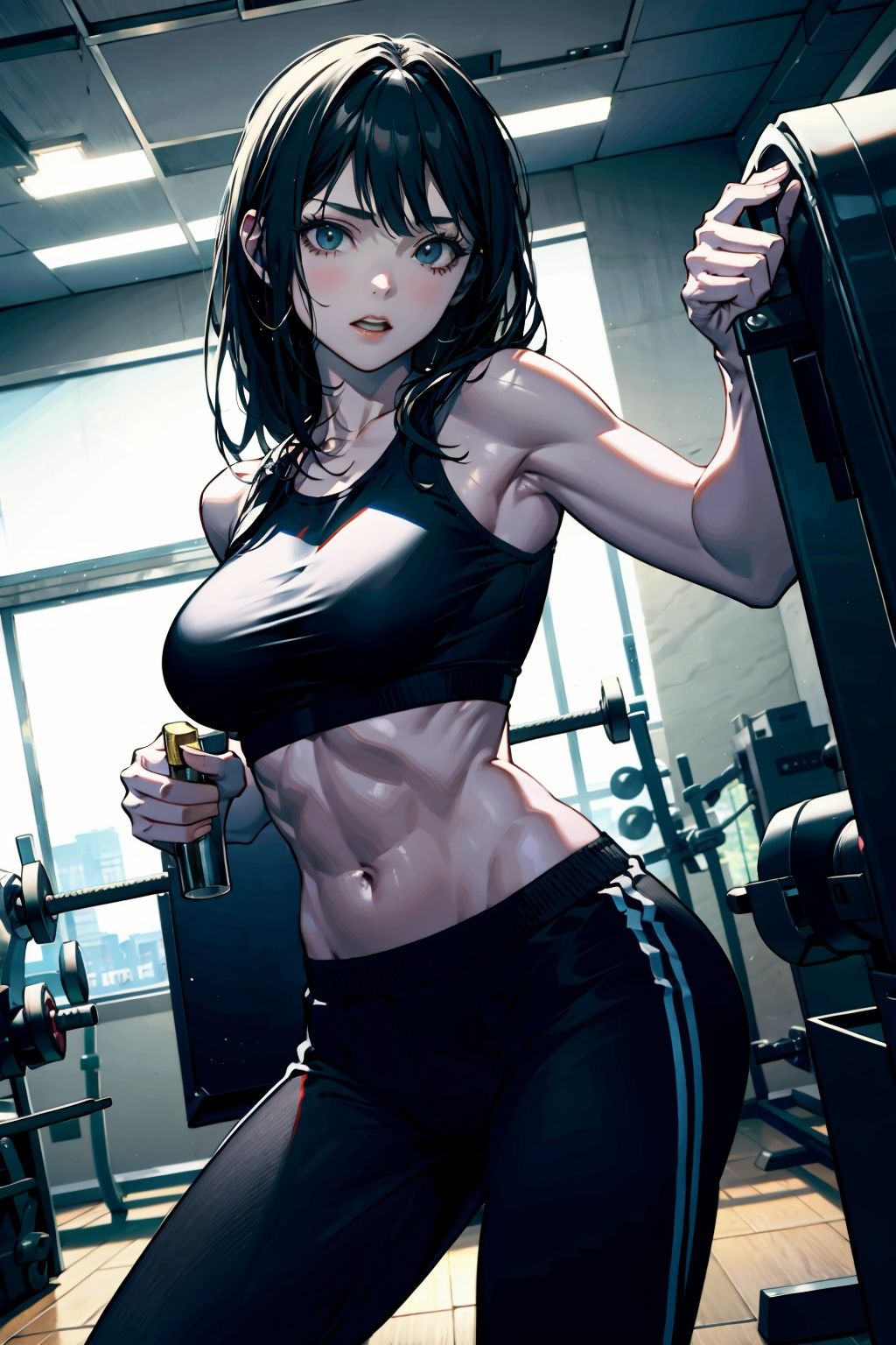  absurdres,incredibly absurdres,reality,realistic,,(solo:1.2),1girl,full_shot,fighter,At the gym