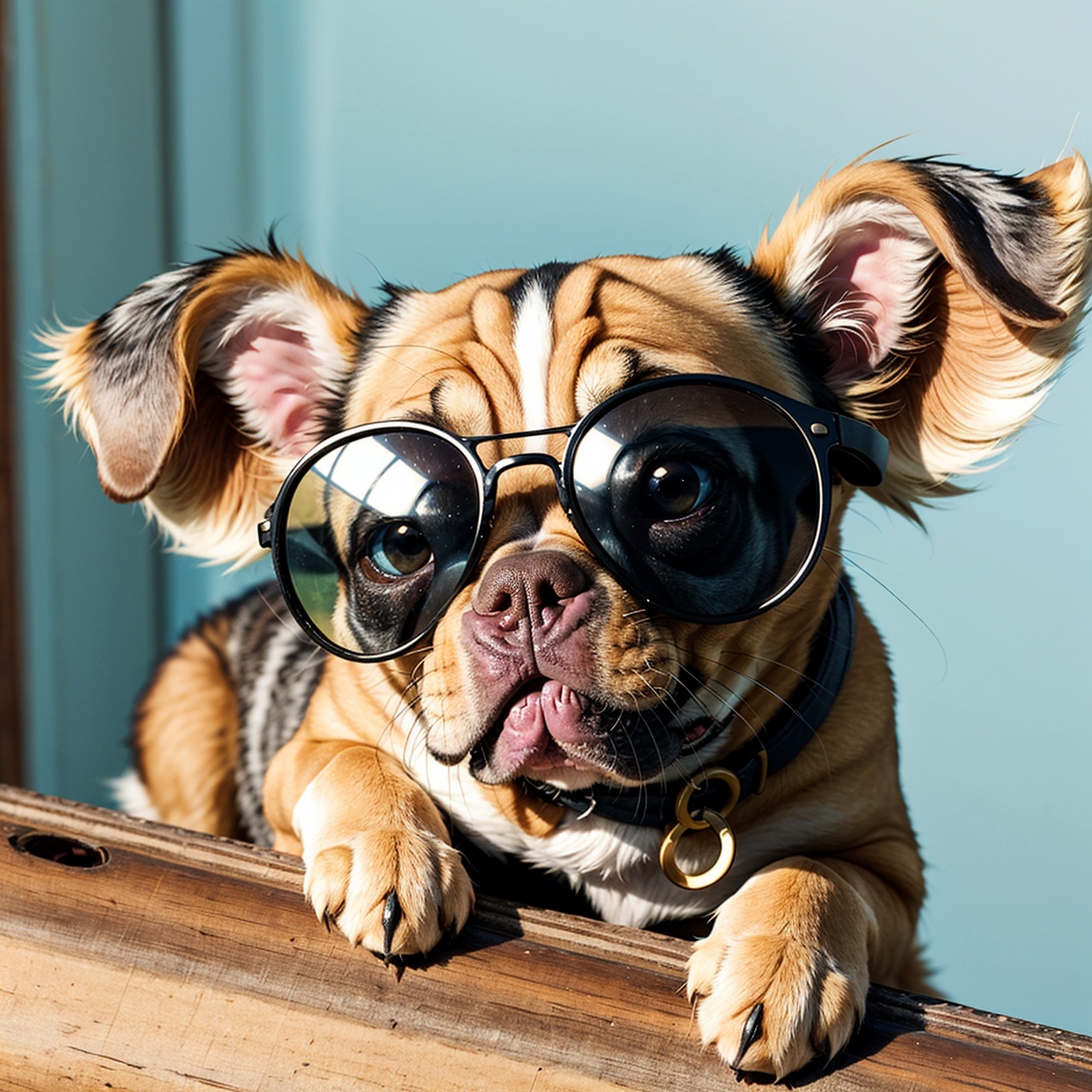 cute little a Dog sunglasses on Has a small Pop charicature on Tensor.Art