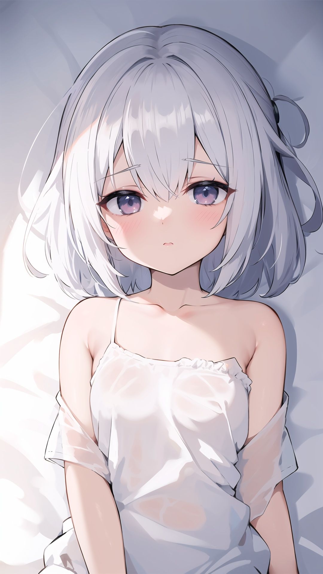Half portrait,  white gold hair,  girl on Tensor.Art