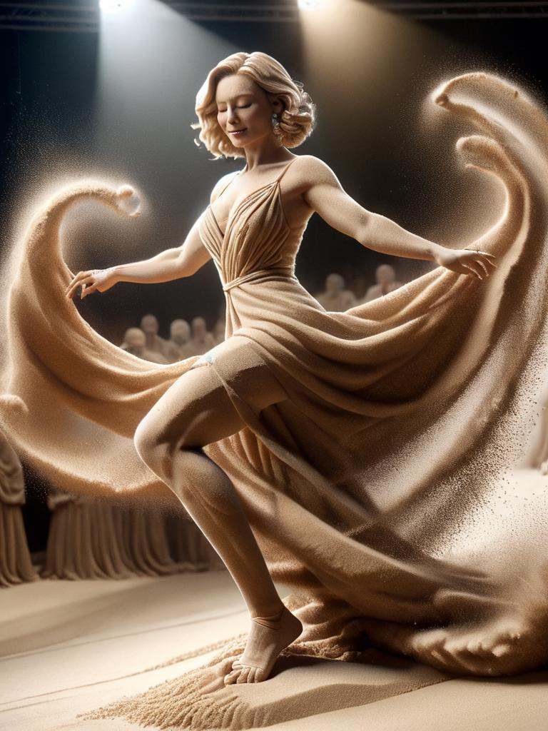 ral-sand,  a woman in a dress is dancing on a stage on Tensor.Art