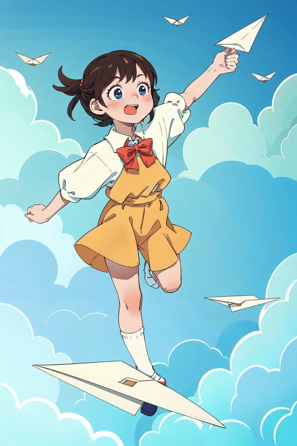  absurdres,incredibly absurdres,reality,realistic,,(solo:1.2),1girl,full_shot,,zgct color,Energetic girl, MG_ip,Paper Airplane,