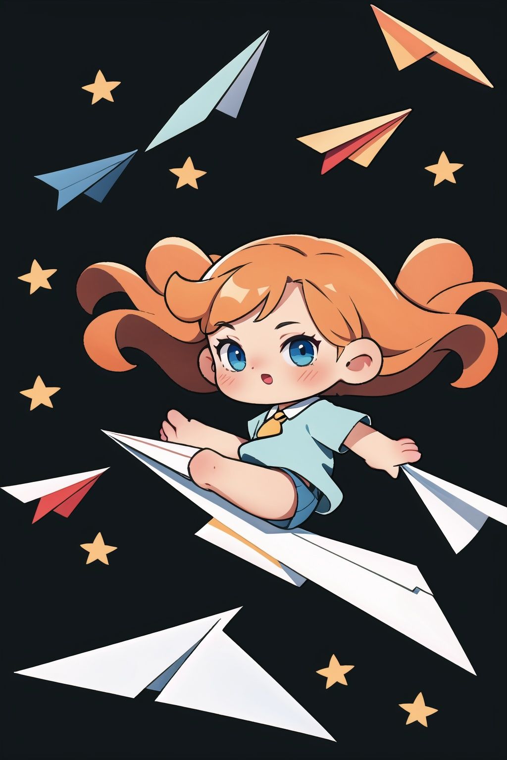  absurdres,incredibly absurdres,reality,realistic,,(solo:1.2),1girl,full_shot,,zgct color,Energetic girl, MG_ip,,Paper Airplane,On a paper plane