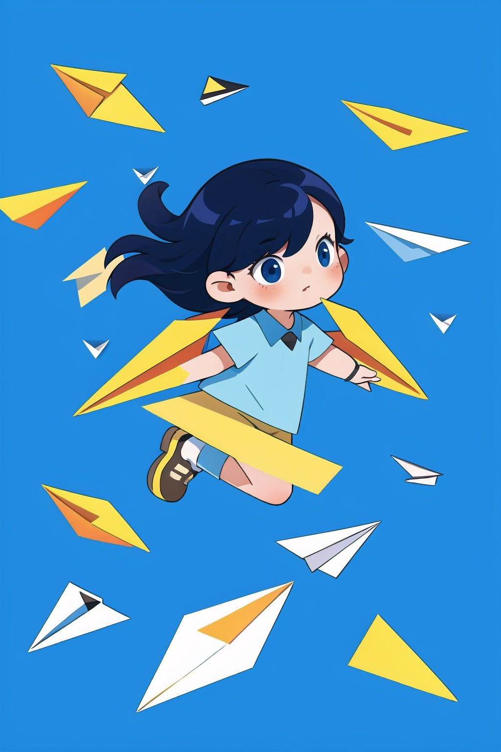  absurdres,incredibly absurdres,reality,realistic,,(solo:1.2),1girl,full_shot,,zgct color,Energetic girl, MG_ip,, (Paper Airplane:1.5),On a paper plane