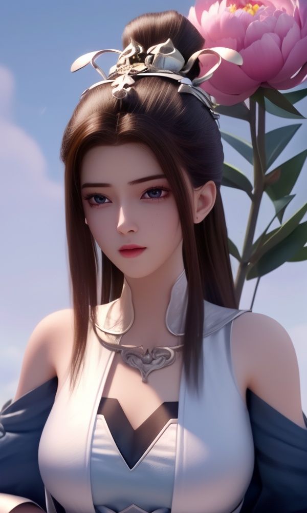 (,1girl, ,best quality, )<lora:337-DA-仙武传-姬凝霜:0.8>,, ,masterpiece, (( , )),, realistic,science fiction,mole, ultra realistic 8k cg, ,tamari \(flawless\),     ,peony \(flower\),       (()), (),