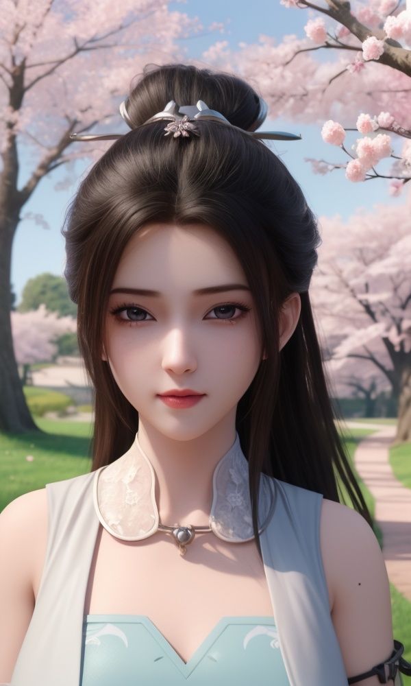 (,1girl, ,best quality, )<lora:337-DA-仙武传-姬凝霜:0.6>,masterpiece, (( , )),, realistic,science fiction,mole, ultra realistic 8k cg, ,tamari \(flawless\),   ,outdoors, sun,sunlight, cherry blossoms,      (()), (),