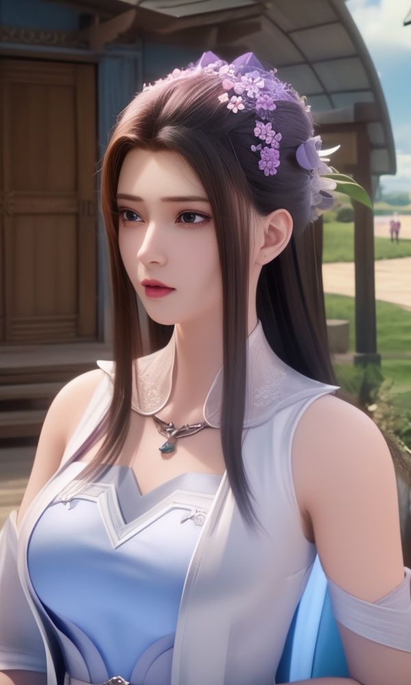 (,1girl, ,best quality, )<lora:337-DA-仙武传-姬凝霜:0.8>,, ,masterpiece, (( , )),, realistic,science fiction,mole, ultra realistic 8k cg, ,tamari \(flawless\),     ,purple flower,       (()), (),