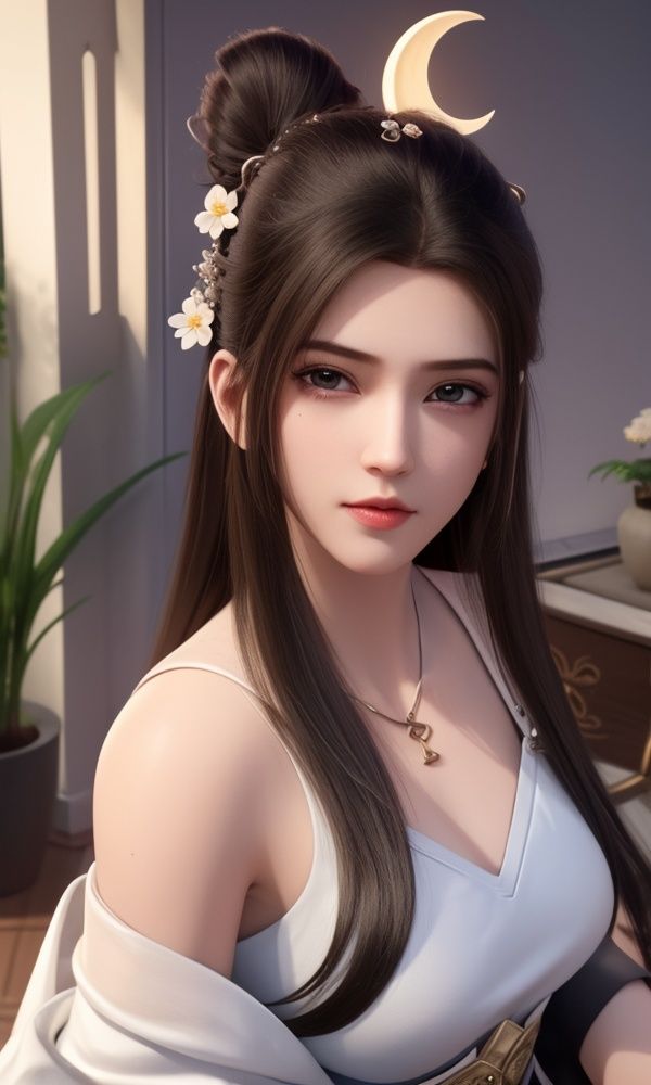 (,1girl, ,best quality, )<lora:337-DA-仙武传-姬凝霜:0.6>,, ,masterpiece, (( , )),, realistic,science fiction,mole, ultra realistic 8k cg, ,tamari \(flawless\),    ,crescent moon, jasmine \(flower\),     (()), (),